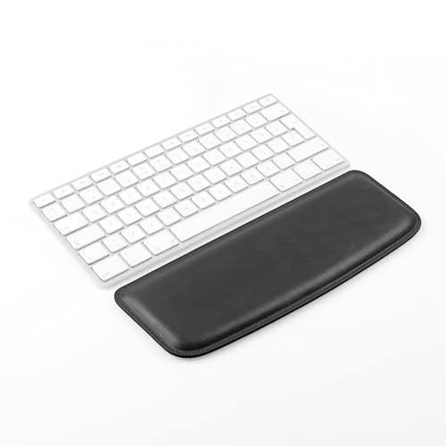 Londo PU Leather Keyboard Pad - Premium Ergonomic Support for Comfortable Typing at Work and Home (Black, Medium)