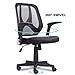 mysuntown Armless Office Chair Ergonomic Task Office Chair No Arms Small Computer Desk Chairs with Wheels Black Mesh Comfortable Adjustable Chair (Mid)