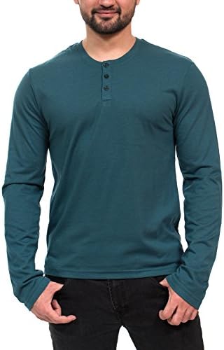 MTL-65602 Solid LS Henley -TEAL/L