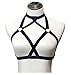 Jelinda Women Harness Elastic Cupless Cage Bra Hollow Out Strappy Crop Top (Black,color 9,One size)