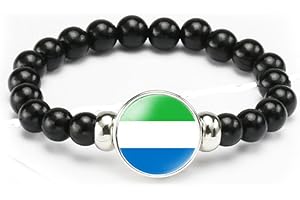 vmcoatdu National Flag Bracelet Elastic Rope Beaded Bracelet Support Your Country Travel Souvenir Gifts for Men Women