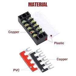 Hilitchi 12pcs 5 Positions Dual Row 600V 15A Screw
