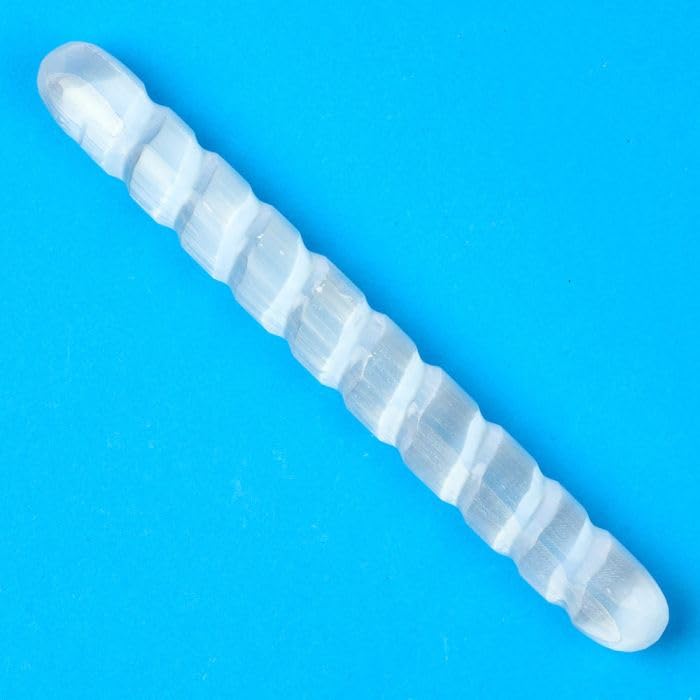Earth Story 150mm Selenite Spiral Wand – Polished Healing Crystal for Meditation, Aura Cleansing & Spiritual Protection