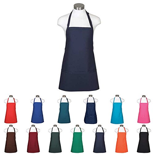 Premium Chef Three Pocket Apron 3 Pockets Great for Restaurants, Bistros, Chefs, Baker, Servers, Waitress, Waiter, Craftsmen (Navy)