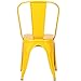 EdgeMod Metal Modern Dining Chair, Industrial Mid Century Kitchen Cafe Restaurant Side Chair, Stackable, Yellow (Set of 4)