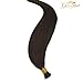 Googoo 50g I Tip Hair Extensions Natural Chocolate Brown Remy Pre Bonded Human Hair Extensions Keration Straight Fusion Hair Extensions 22 inch 1g Per Strand