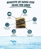SKIPPER'S Fish Skin Jerky Cubes Large 1kg Pack Hypoallergenic Grain Free view 3
