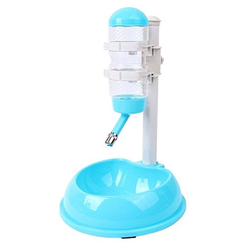 PRINTEMPS Automatic Pet Cat Dog Water Drinker Dispenser Food Stand Hamster Feeder Dish Bowl Bottle Pet Feeder (Blue1) - Thumbnail 6