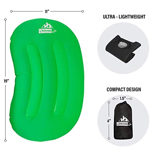 Outdoorsman Lab Camping Sleeping Pad | Ultralight Inflatable Camping Mat Pad for Backpacking & Hiking | Durable Insulated Sleeping Mat, Compact Inflatable Pillow