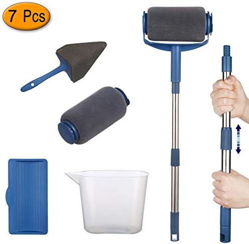 TTMOW Updated Roller Brush Kit Multifunctional Universal Paint Tools Set for House, School and Office Painting (7 PCS)