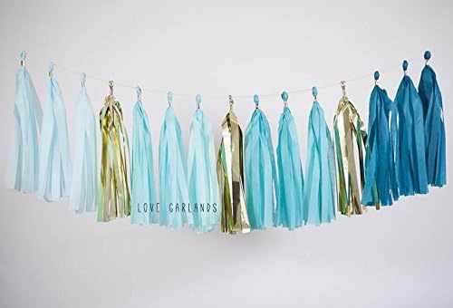 Teal Ombre Tassel Garland