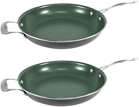 (2) Telebrands Orgreenic 12 Ceramic Non-Stick Kitchen Cookware Frying Pan Pots by ORGREENIC