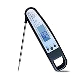 Digital Meat Thermometer, Supper Fast Accurate Kitchen Thermometer, Instant Read Meat Thermometer With Long Foldable Probe For BBQ Grill Smokers (Black)