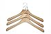 CA&HomeDecor Natural Finish Wooden Coat Hangers with Notched Shoulders and Anti-rust Hook, 3 Pack