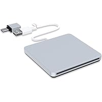 External CD DVD Drive, VersionTECH. USB C Type-c Ultra Slim Portable CD DVD RW DVD CD ROM Burner Writer Superdrive with…