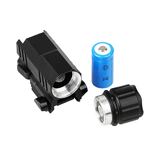 GOHIKING Tactical LED Handgun Light 200 Lumens Strong Quick Flicker Picatinny/Weaver Rail Flashlight w/Sliding on/Off Switch - Thumbnail 5