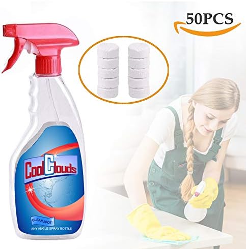 Multi Functional Effervescent Spray Cleaner Set With Bottle - All Purpose Home Cleaning Effervescent Spray Cleaner (50pcs with bottle)