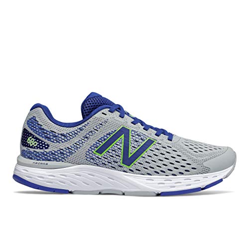 New Balance Men's 680 V6 Cushioning Running Shoe, Light Aluminum/Cobalt