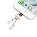 Mavis's Diary 2 Pcs Bling Diamond Dust Plugs/Cell Charms/Date Cable Jack for iPhone 12/11/XS/XR/8/7/6/SE iPhone Charging Cable Jack - Green Rose&Pearl
