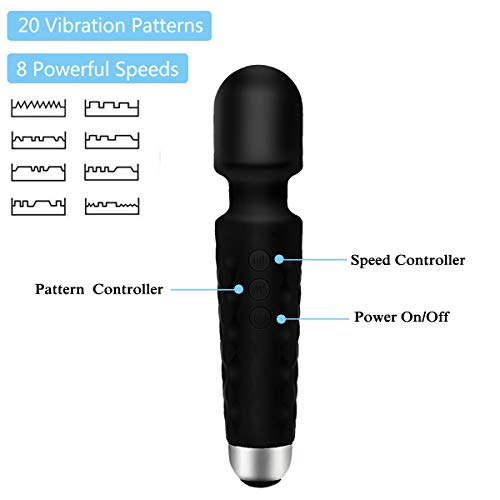 PALOQUETH Rechargeable Wand Massager Electric Full Body Massager, Deep Tissue Massage for Muscles Neck Shoulder Back Leg Foot, Wireless Handheld Magic Massager Great Relax Christmas Gift for Women/Men - Thumbnail 2