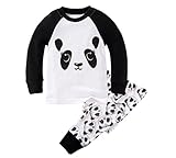 Mammybaby Little Girls Panda Long Sleeved Pajamas Set Cotton DRG7463