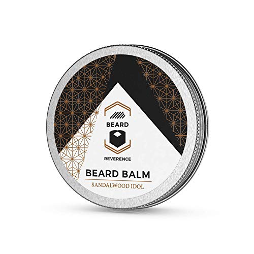 Sandalwood Beard Balm Enhanced with Tea Tree & Argan & Jojoba Oils - All Natural Sandalwood Scent Beard Butter - Shape, Style, Soften & Condition Beards and Mustaches