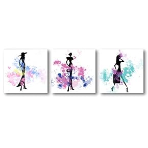 Abstract Elegant People Painting Artwork for Home Framed x3 Panels