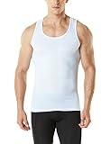 Tesla TM-MUN04-WHT_X-Large Men's Sleeveless Muscle Tank Top Cool Dry Compression Baselayer MUN04
