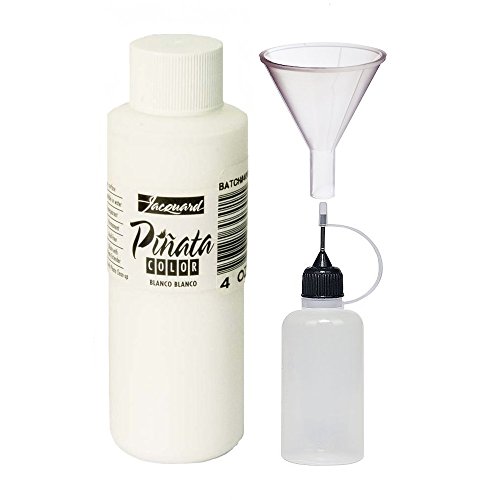 Jacquard Pinata Blanco White Color 4oz, Pixiss 20ml Needle Tip Applicator Bottle and 1.5 Inch Funnel Bundle for Yupo and Resin