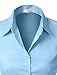LE3NO Womens Tailored Short Sleeve Button Down Shirt with Stretch,L3nwt575a_babyblue,Medium