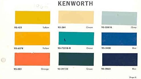 1965 Kenworth Truck Paint Color Chips 1965 Kenworth Truck Paint Color Chips