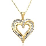 Jewelili Womens Heart Yellow Gold Over Sterling