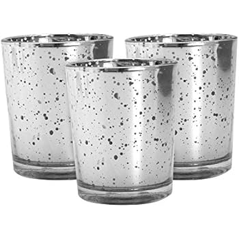 Silver Mercury Glass Votive Holder, Set of 12
