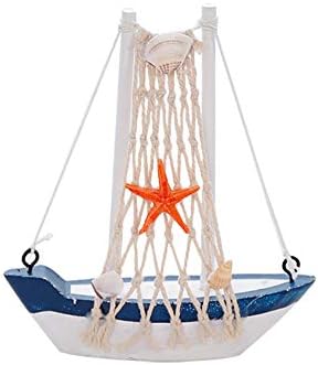 Wimagic 1x Nautical Ornament Decorative Wooden Sailboat Model Home Decoration Art Crafts for Car Room Desktop Accessories Birthday Gift - StyleB