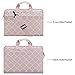 MOSISO Laptop Shoulder Bag Compatible with 13-13.3 inch MacBook Pro, MacBook Air, Notebook, Canvas Geometric Pattern Protective Carrying Handbag Briefcase Sleeve Case Cover, Pink Quatrefoil