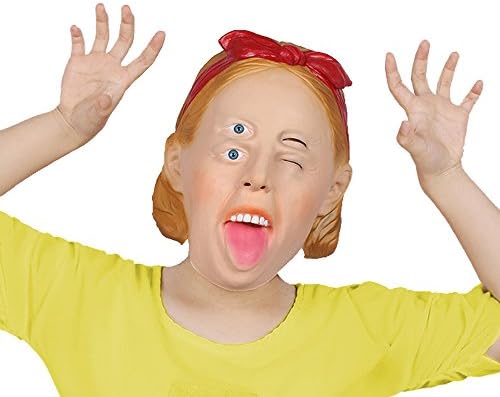 Horror Latex Halloween Mask Dizzy Double Eyes Girl Scary Full Head Eradicate Mask Deluxe Novelty Men and Women