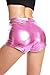 Metallic Rave Booty Dance Shorts (Small, Baby Pink)