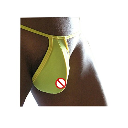 Honanda Mens Sexy Hot Open Crotch Pouch Cotton G-String T-Back Underwear Thong (Color 6)