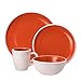 Rachael Ray Dinnerware Rise 4-Piece Stoneware Dinner Plate Set, Orange