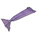 GoodStore Mermaid Tail Blanket for Kids, Toddler Polyester Crochet Knitting Sleeping Bag Blanket, Soft Warm and Cozy in Sofa Bed (Purple 135x65 cm / 53x25.5 inch)