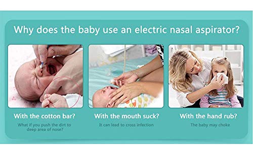 YAVOCOS Baby Nasal Aspirator Electric Safe Hygienic Nose Cleaner with 2 Sizes of Nose Tips and Oral Snot Sucker for Newborns Boy Girls (Green WithOutBox)