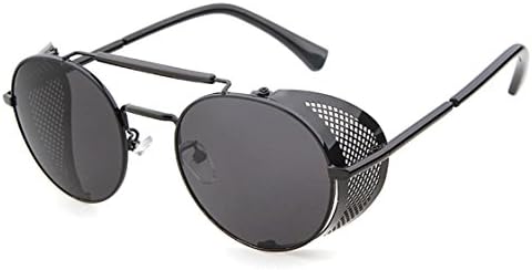 Flowertree STY056 Metal Frame Mesh Fold-in Side Shield Round 52mm Sunglasses