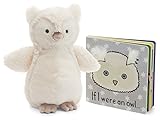 Jellycat Book and Stuffed Animal Gift Set, If I were an Owl Board Book and Woodland Cream Owl