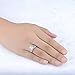 FENDINA Womens Luxurious 18k White Gold Plated Wedding Engagement Bands Princess Cut CZ Crystal Solitaire Anniversary Promise Rings Set