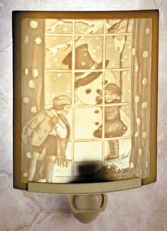 Snowman CURVED Porcelain Lithophane Nightlight