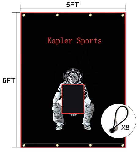 Kapler Baseball/Softball Tarpaulin Backstop Batting cage Target with Bungees 5X6