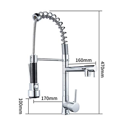 WYYSYNXB Hot and Cold Mixed Water Multifunction Sink Mixer Tap Spring Pull Kitchen Faucet Bathroom