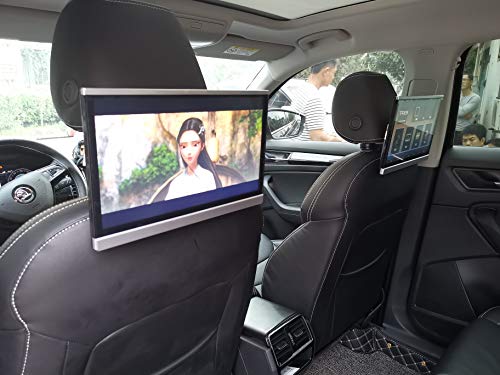 Dual 13.3 inch Android 7.1 Car Headrest Video Players, TV Monitors Screens, IPS Touch Screen 4K Crystal, Support WiFi/Wireless Display/Airplay/Miracast/HDMI in/Bluetooth/FM/USB/SD Card