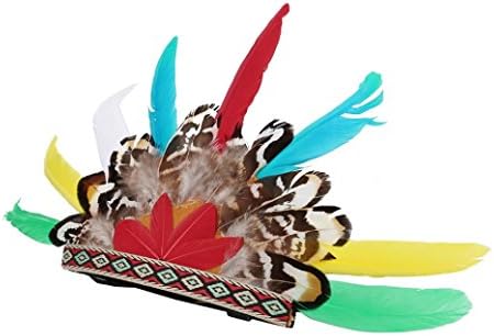 Yeefant Adjustable Buckle and Rubber Band Design Pet Indians Style Feather Headgear Hat Dog Adjustable Buckle Costume Festival Cosplay,10.6 x 5.9 Inch,Multicolor