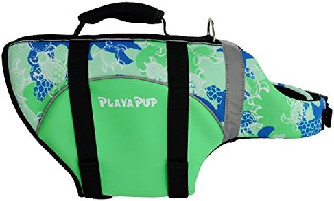 PlayaPup Dog Life Jacket, XX-Small, Emerald Turtle